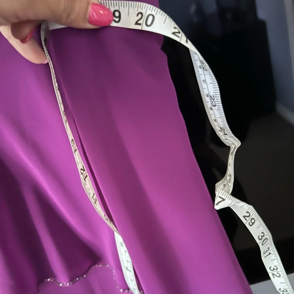 SLNY Pink Asymmetrical Tiered Cocktail Dress, sz 10 - Picture 7 of 10